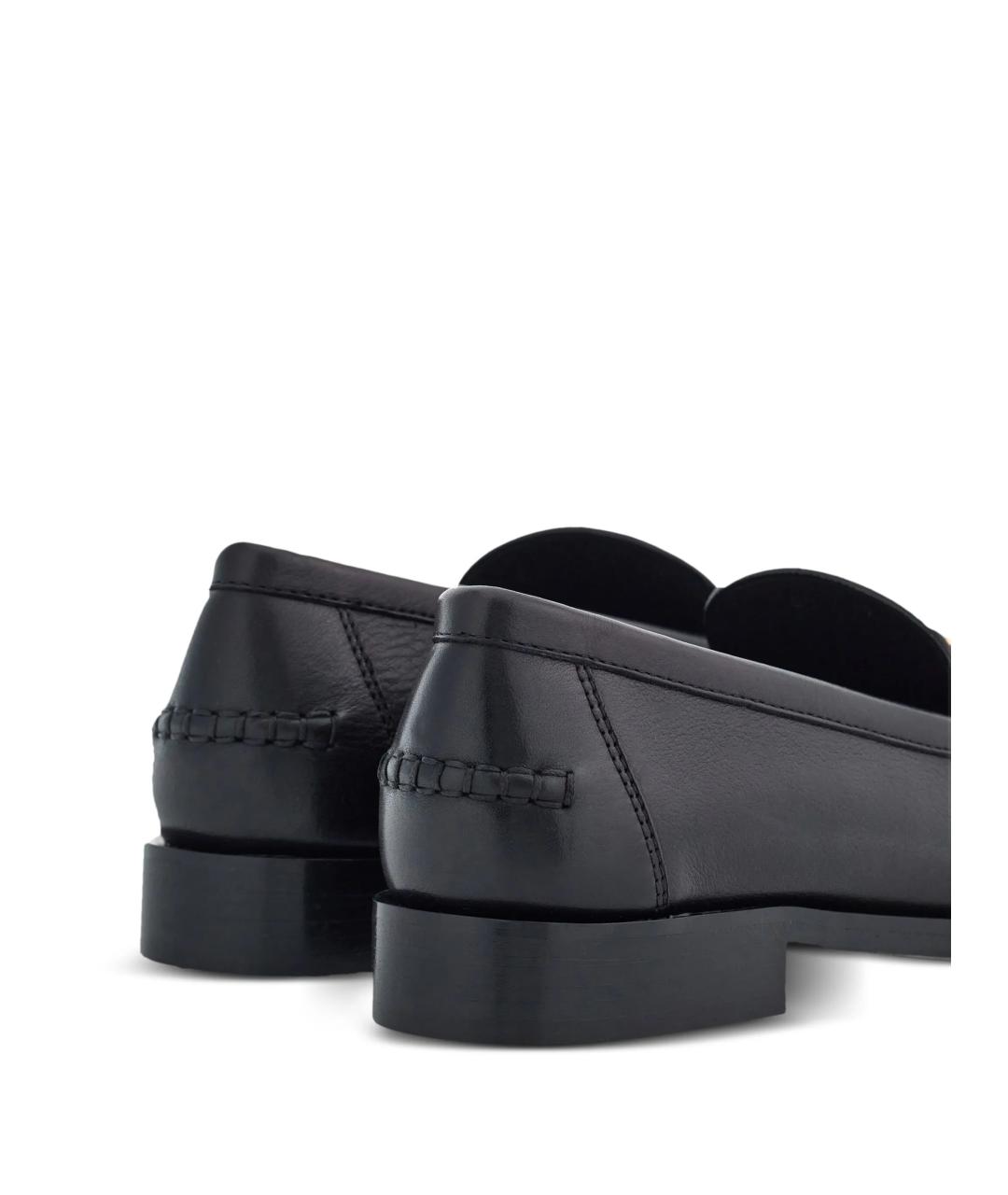 FERRAGAMO Черные кожаные лоферы, фото 3