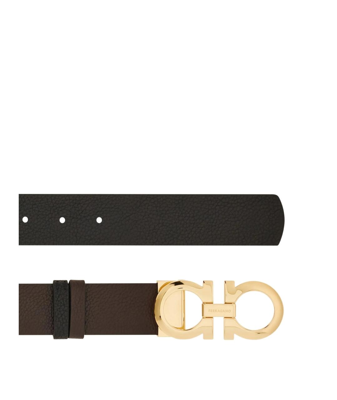 FERRAGAMO Коричневый кожаный ремень, фото 3
