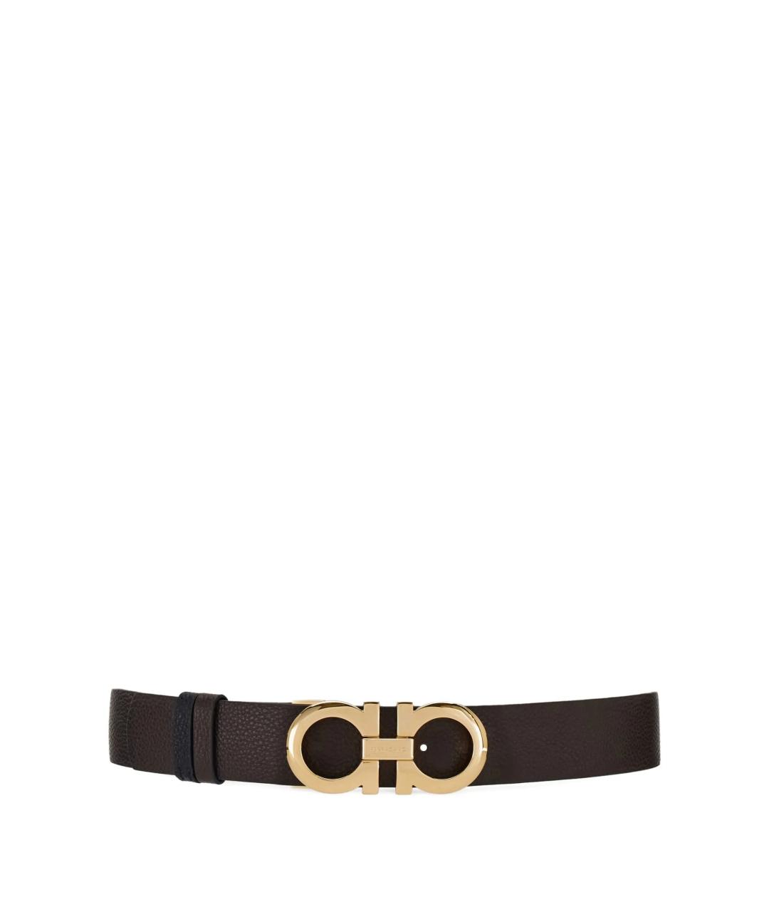 FERRAGAMO Коричневый кожаный ремень, фото 2