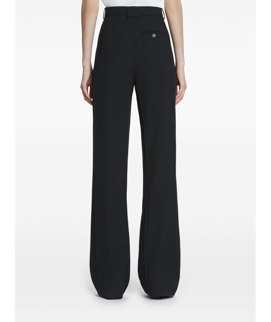 LANVIN Черные шерстяные прямые брюки, фото 4