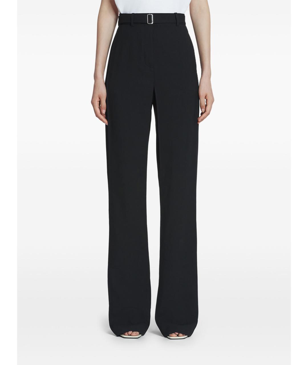 LANVIN Черные шерстяные прямые брюки, фото 3