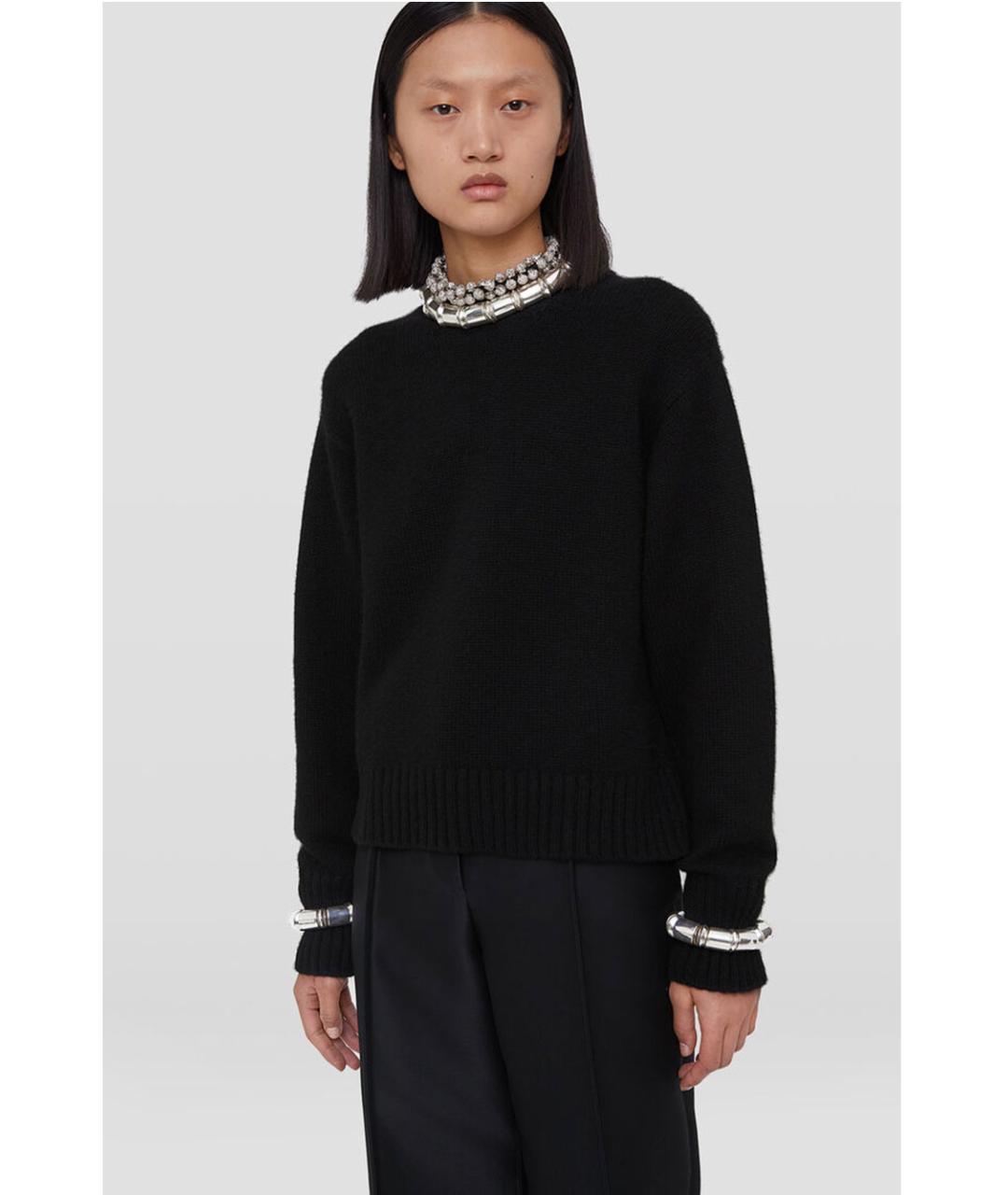 JIL SANDER Черный хлопковый джемпер / свитер, фото 2