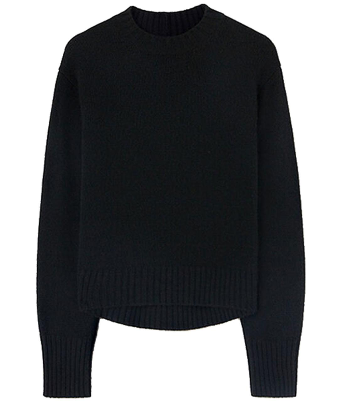 JIL SANDER Черный хлопковый джемпер / свитер, фото 1