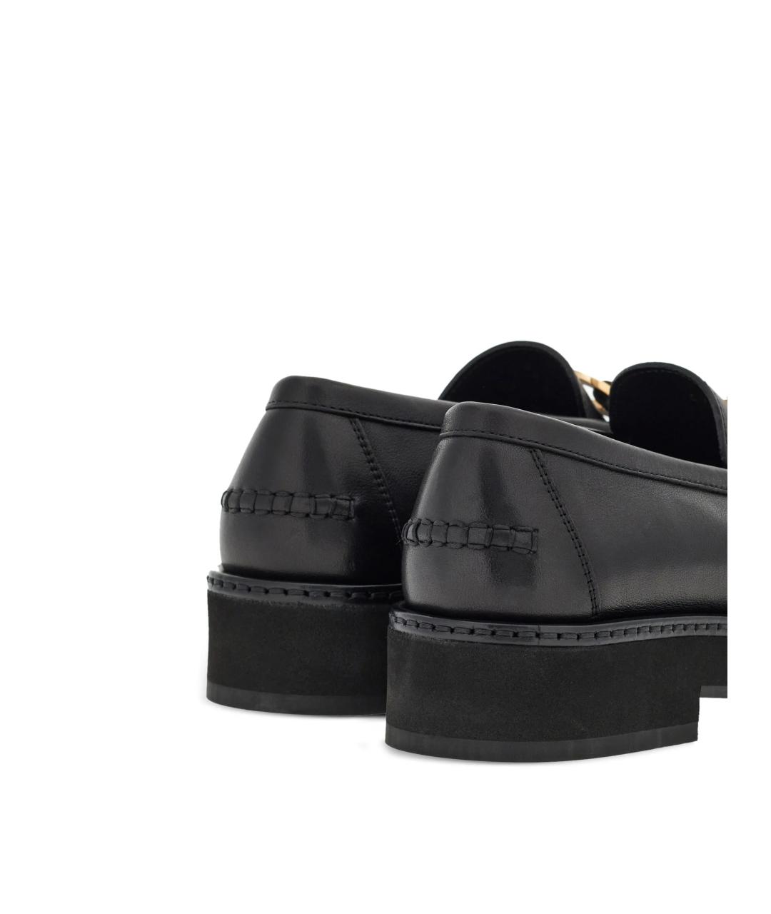 FERRAGAMO Черные кожаные лоферы, фото 3