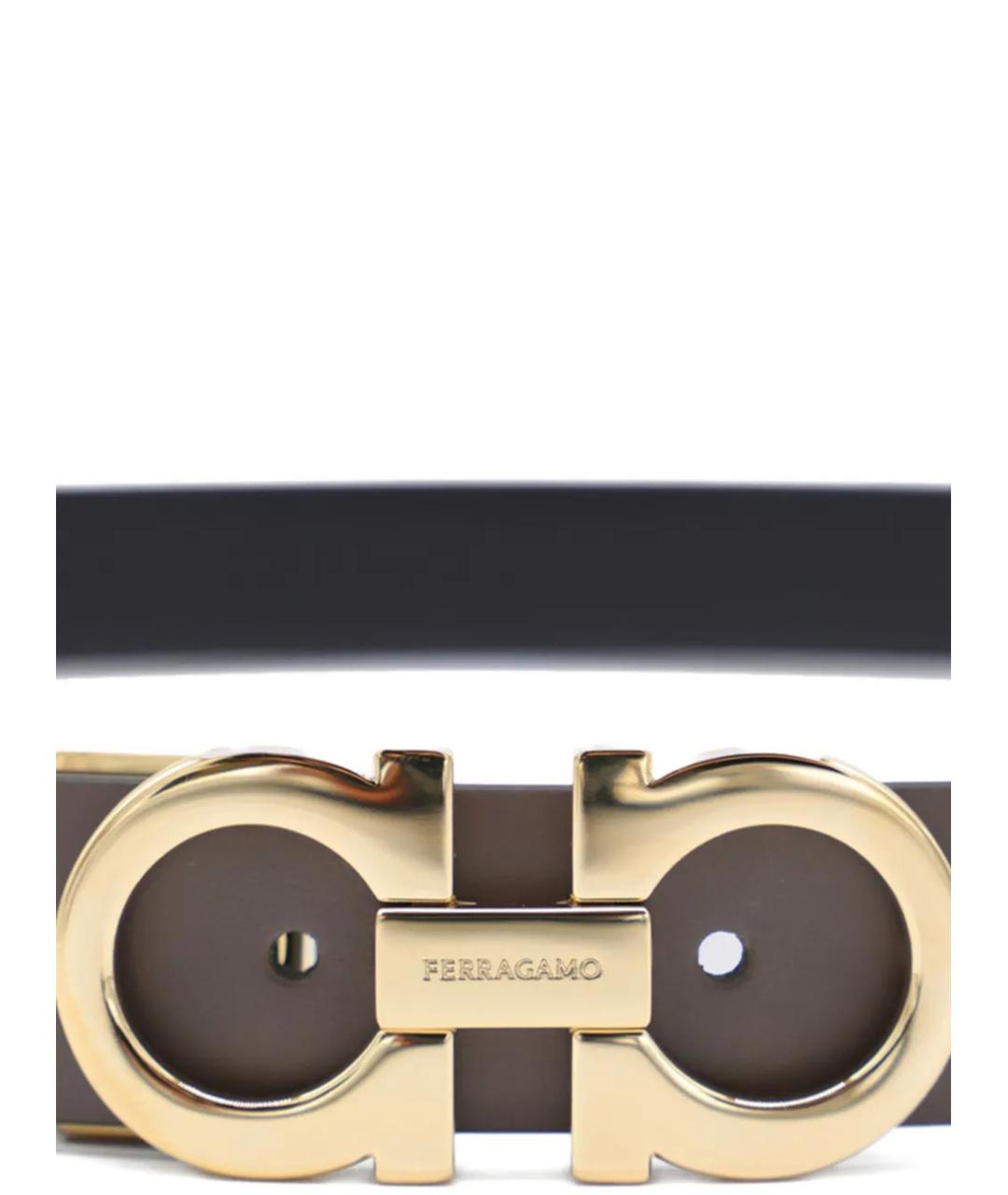 FERRAGAMO Серый кожаный ремень, фото 3