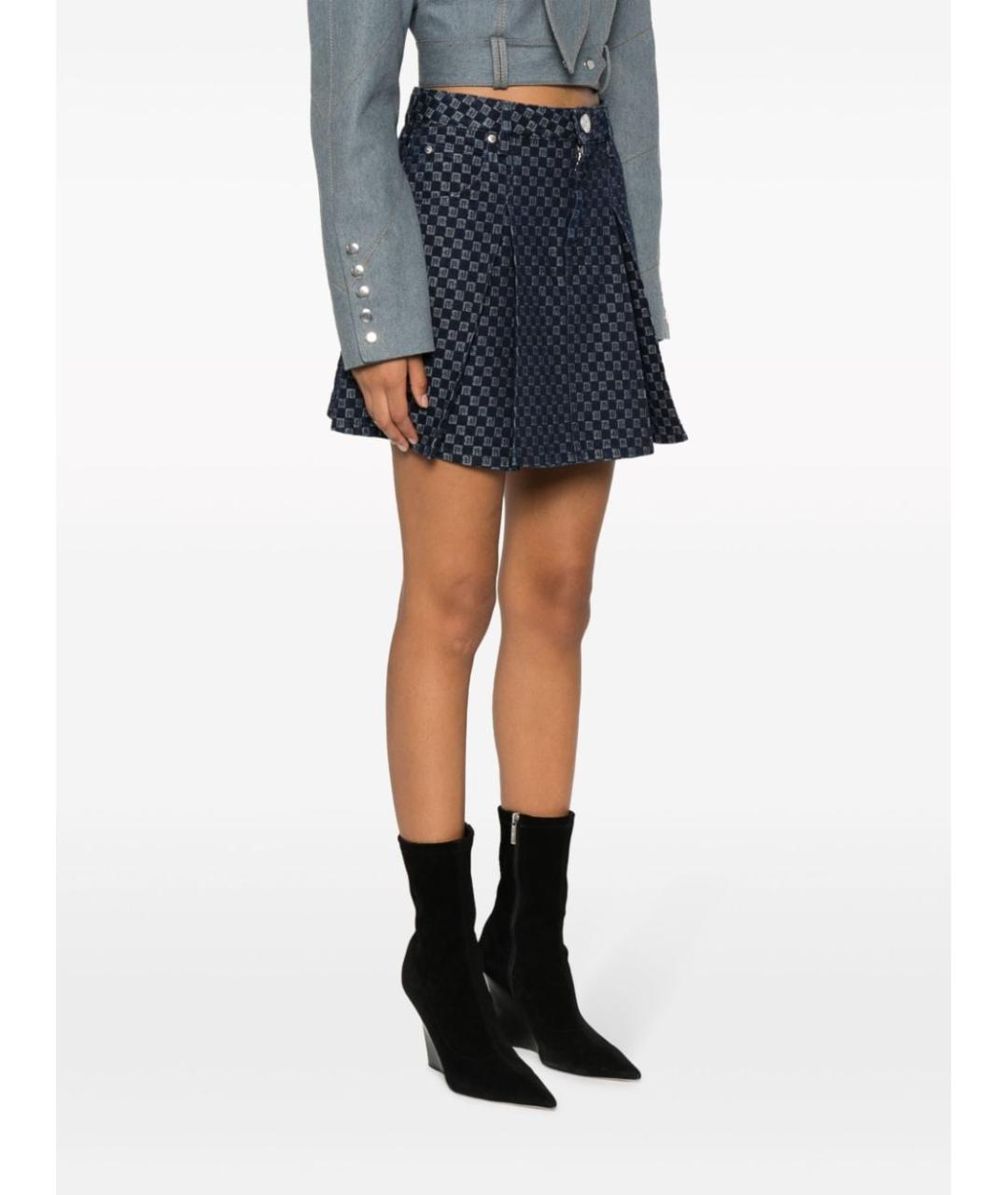 BALMAIN Синяя хлопковая юбка мини, фото 4