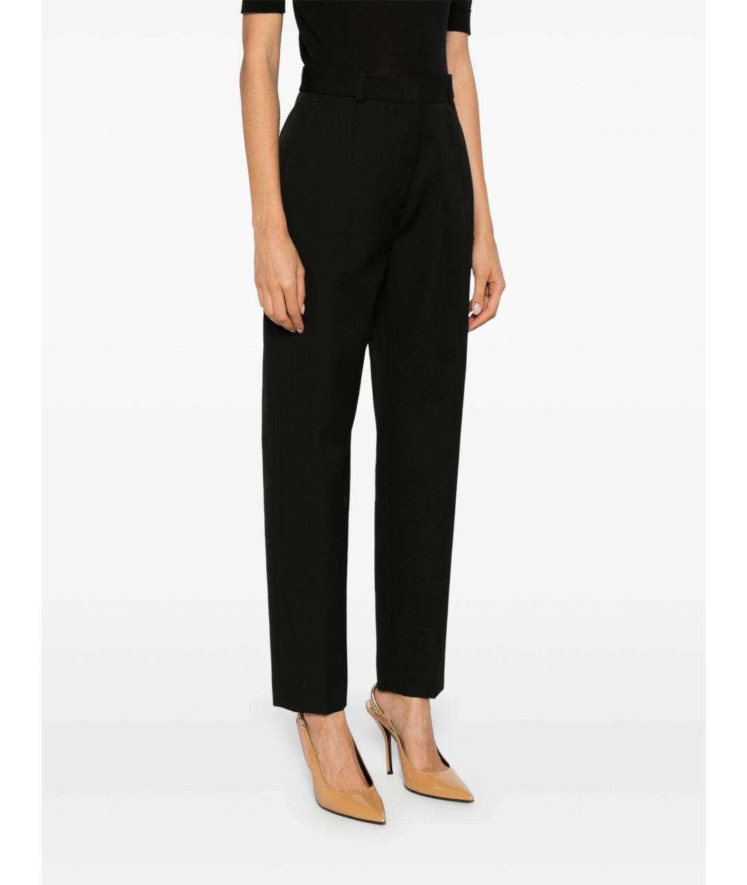LANVIN Черные шерстяные прямые брюки, фото 3