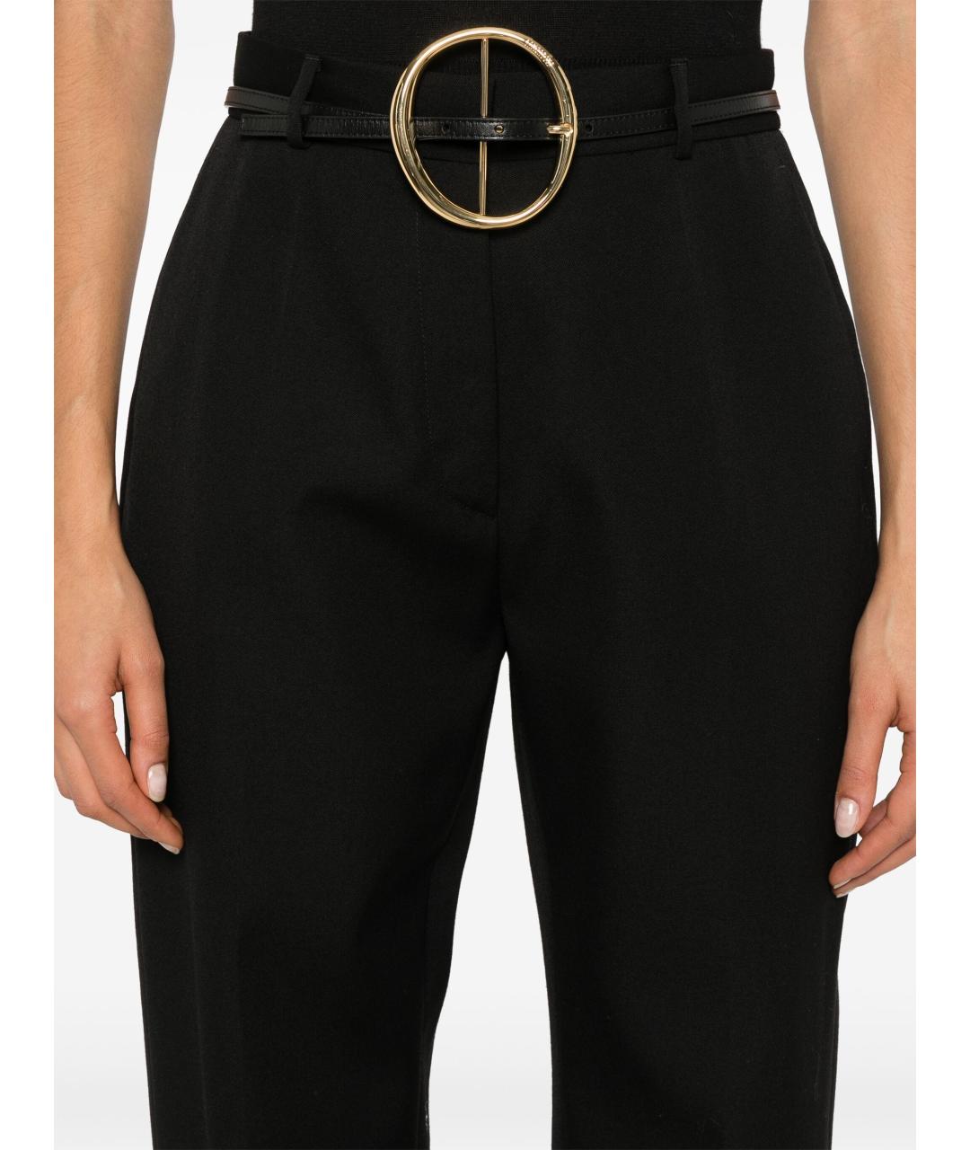 LANVIN Черные шерстяные прямые брюки, фото 5