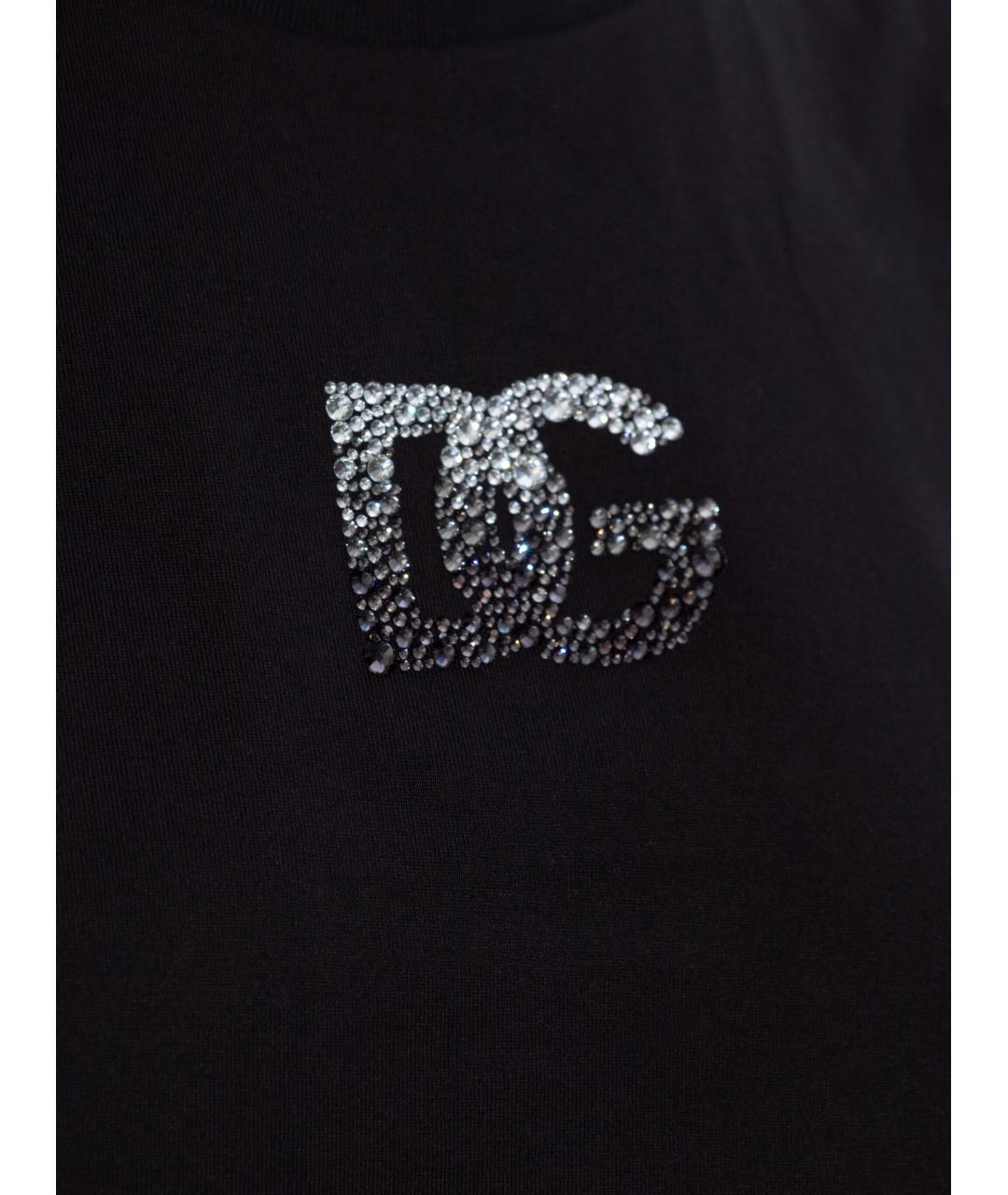 DOLCE&GABBANA Черная хлопковая футболка, фото 5