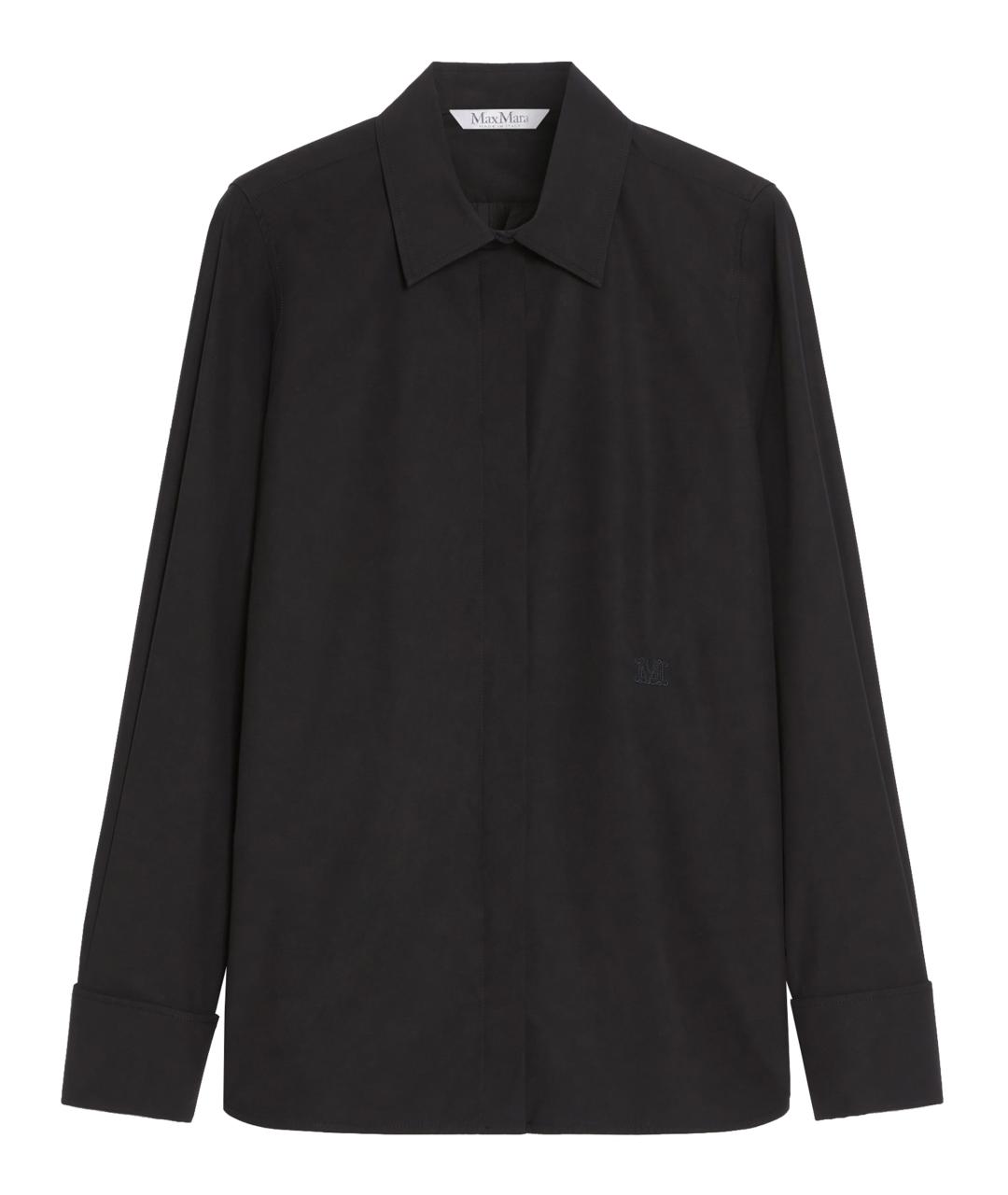 MAX MARA Черная креповая рубашка, фото 1
