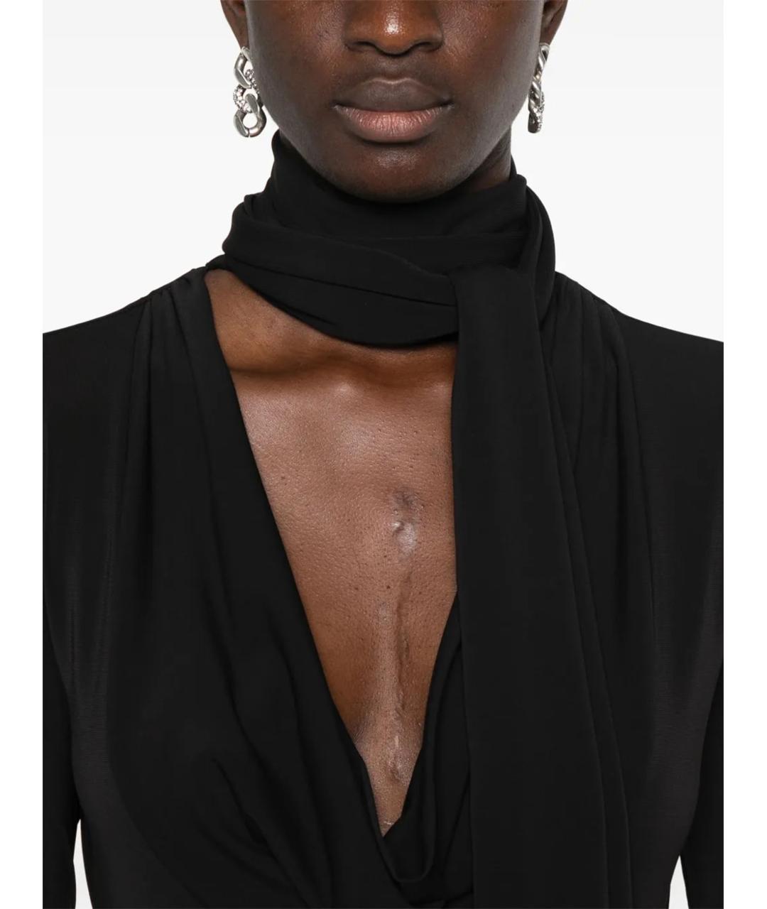 BLUMARINE Черная шелковая рубашка, фото 5
