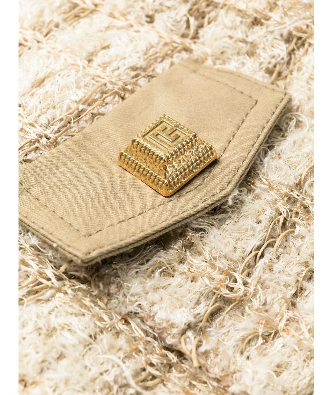 BALMAIN Бежевое твидовое повседневное платье, фото 2