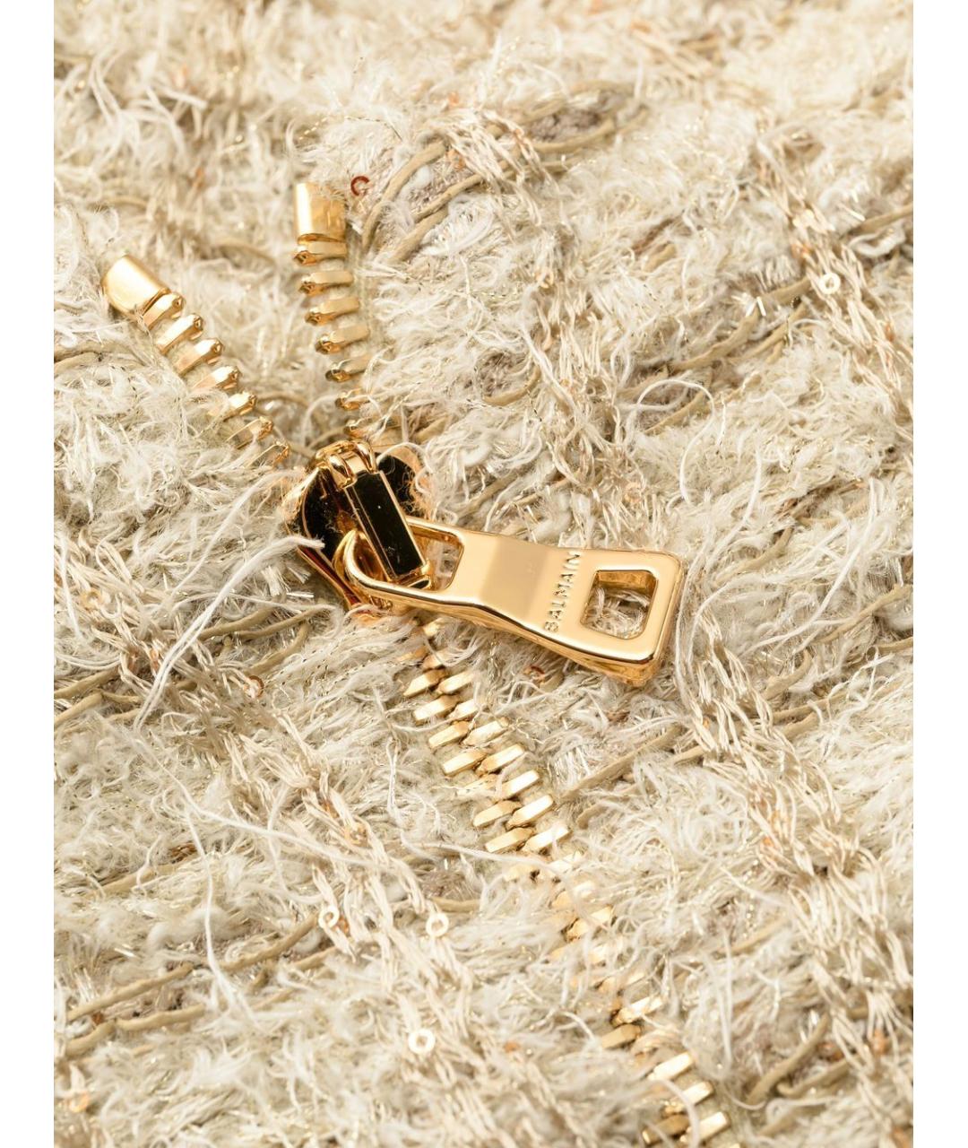 BALMAIN Бежевое твидовое повседневное платье, фото 5