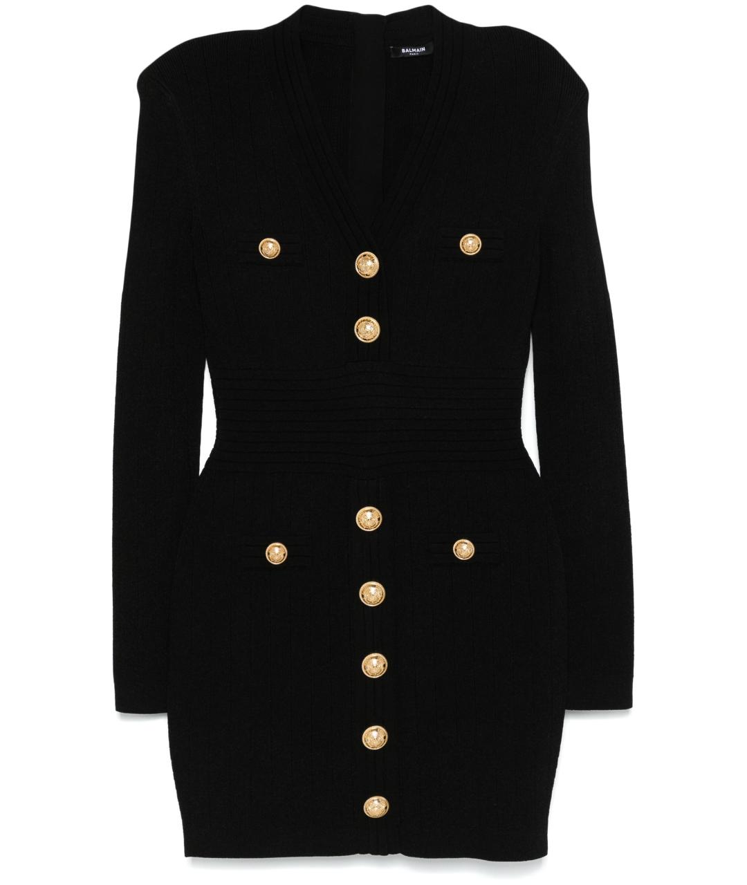 BALMAIN Черное вискозное повседневное платье, фото 1