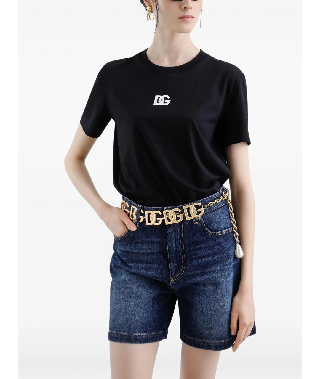 DOLCE&GABBANA Черная хлопковая футболка, фото 4