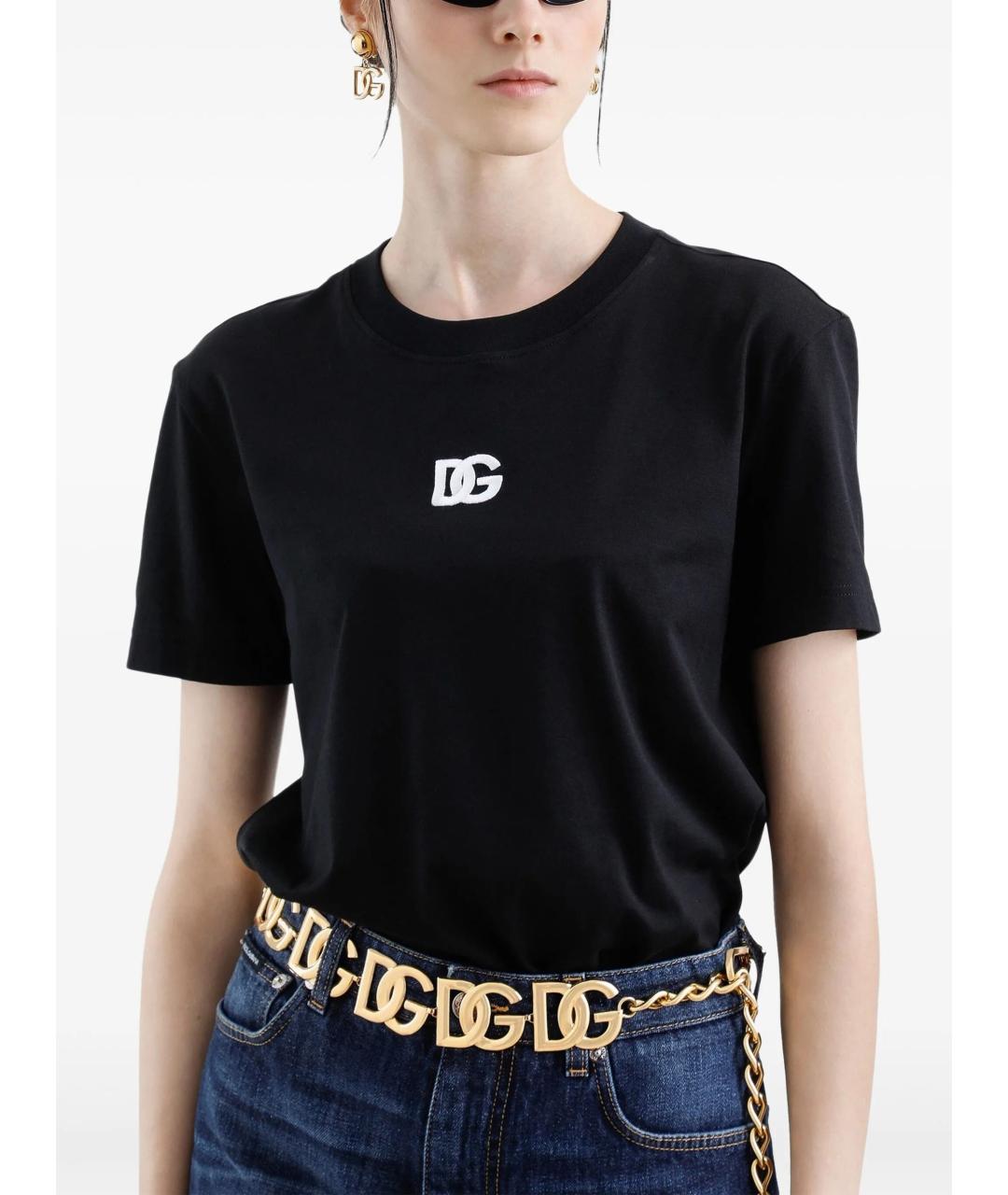 DOLCE&GABBANA Черная хлопковая футболка, фото 5