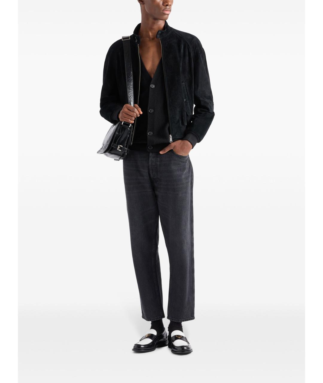 PRADA Черная замшевая куртка, фото 2