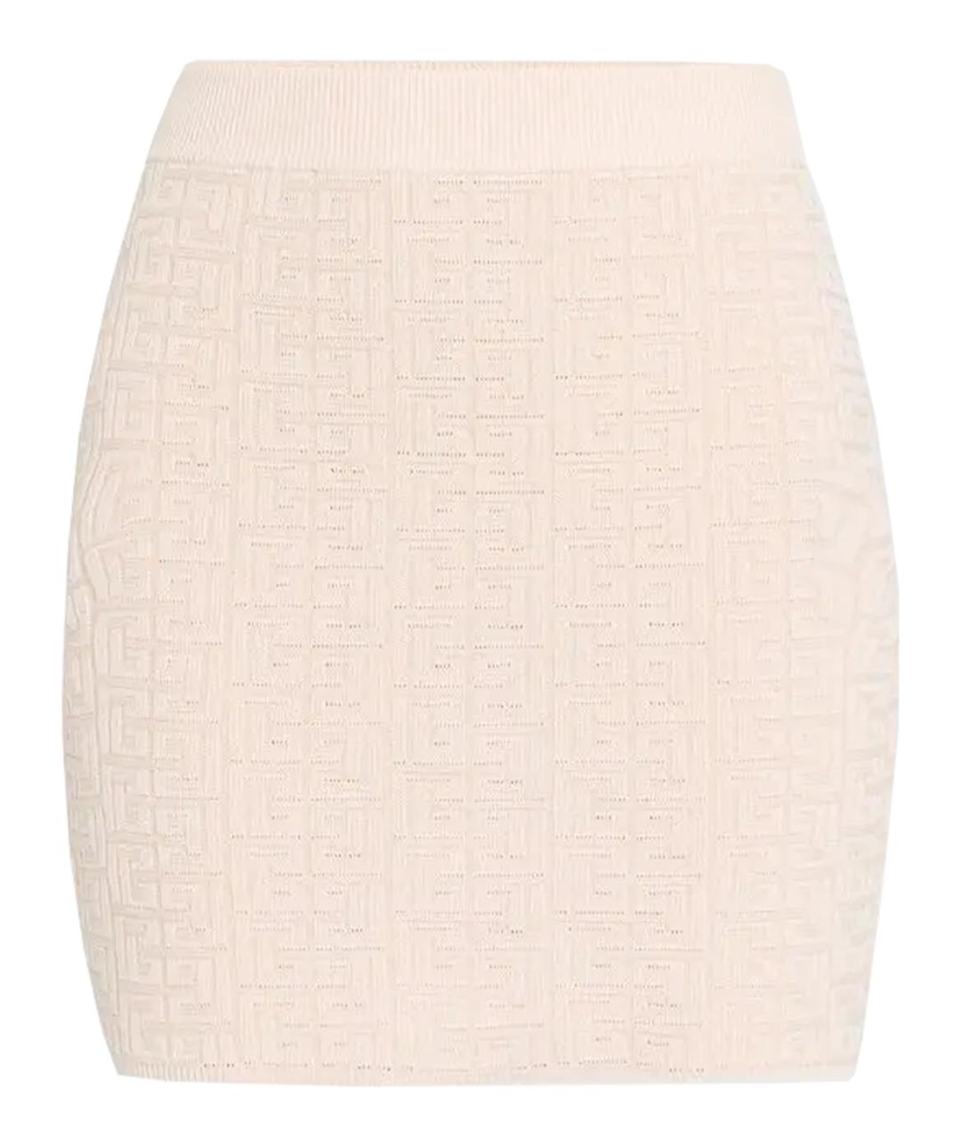 BALMAIN Бежевая юбка мини, фото 1