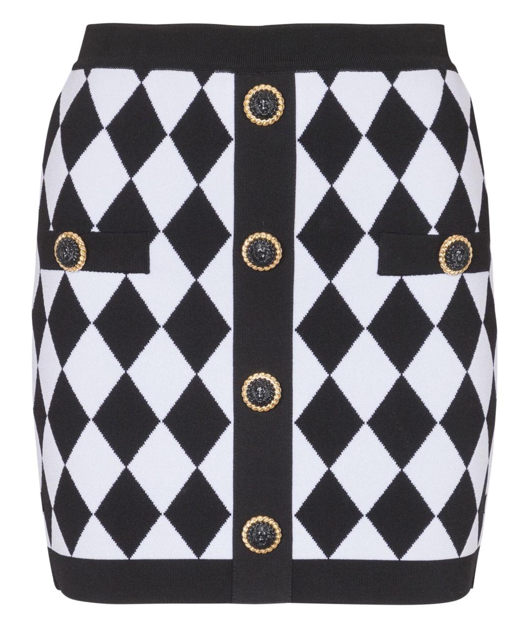 BALMAIN Черная хлопковая юбка мини, фото 1