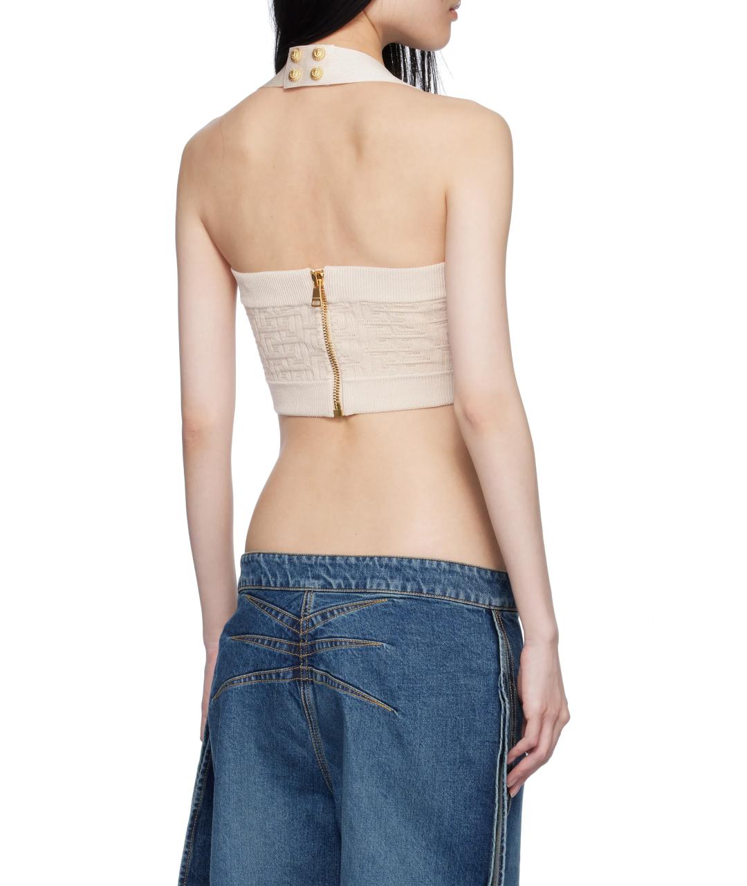 BALMAIN Белая вискозная майка, фото 3