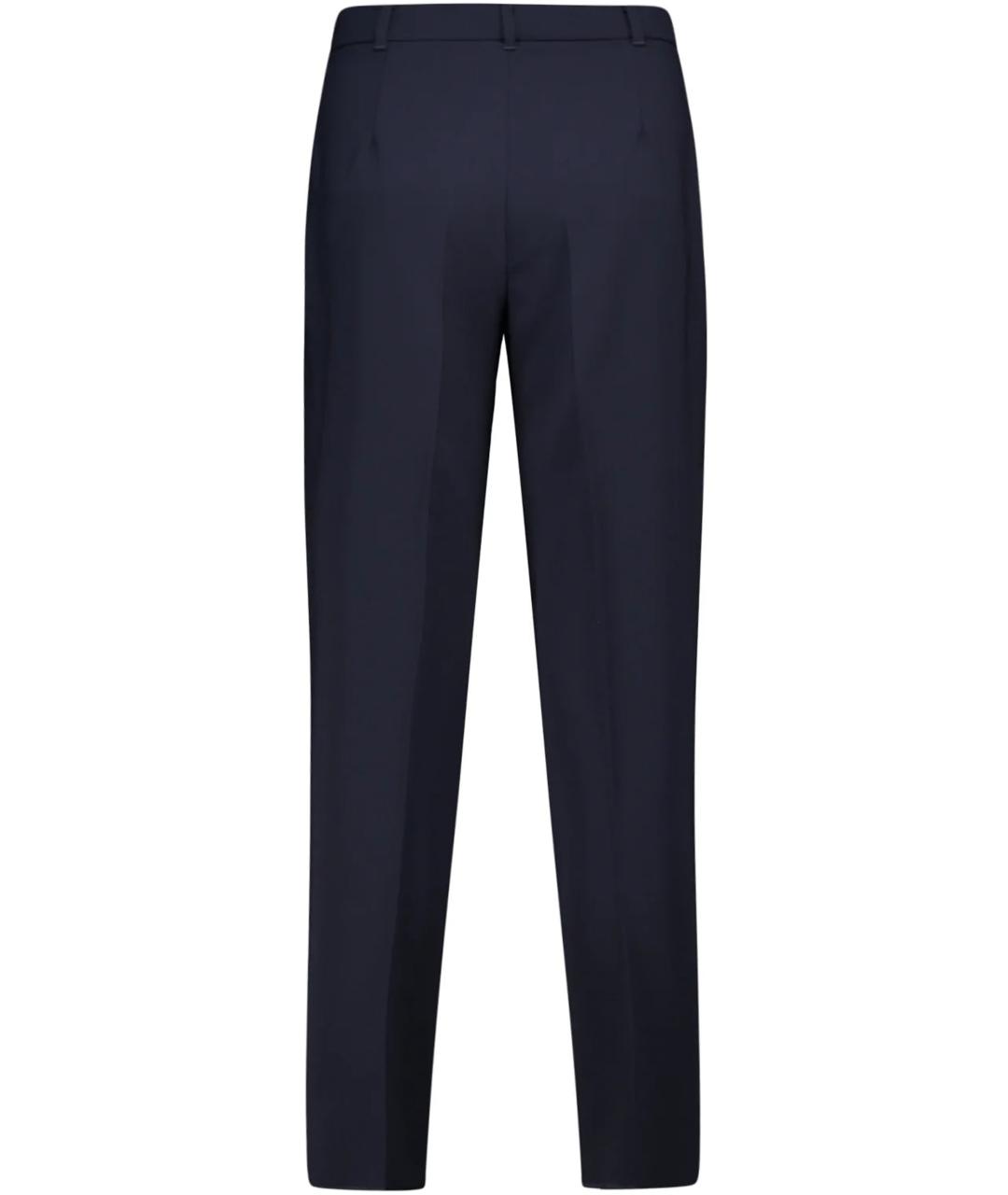 MAX MARA STUDIO Синие хлопковые прямые брюки, фото 2