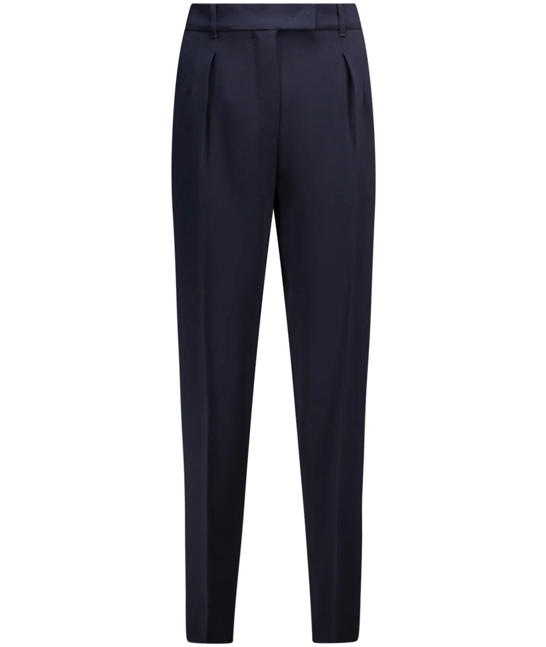 MAX MARA STUDIO Синие хлопковые прямые брюки, фото 1