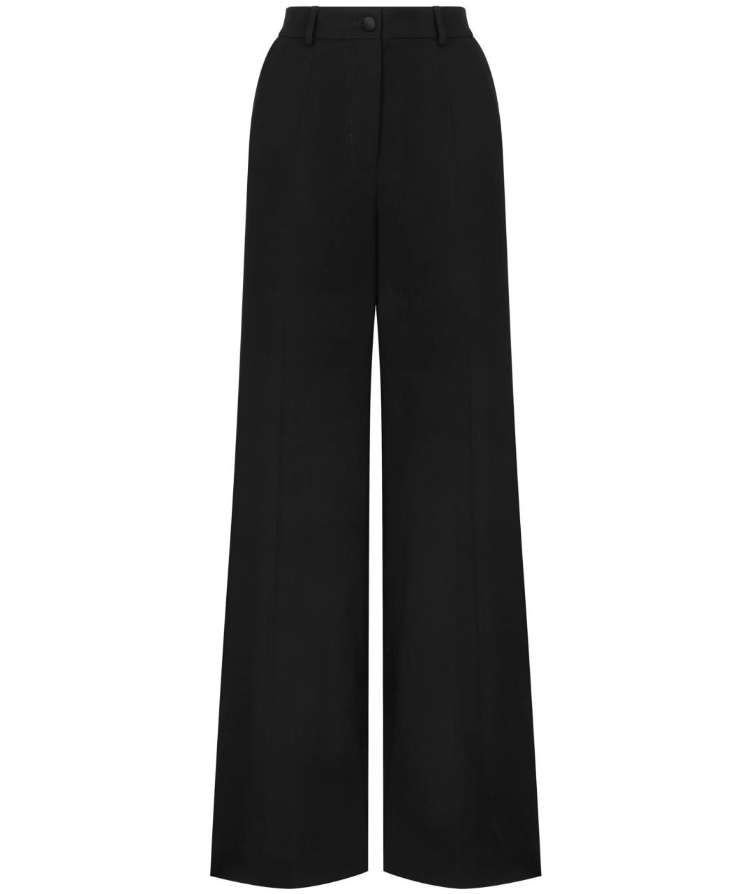DOLCE&GABBANA Черные шерстяные прямые брюки, фото 1