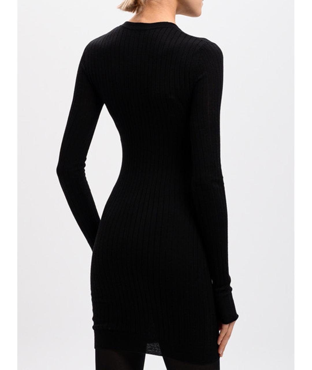 THE ATTICO Черное кашемировое повседневное платье, фото 3