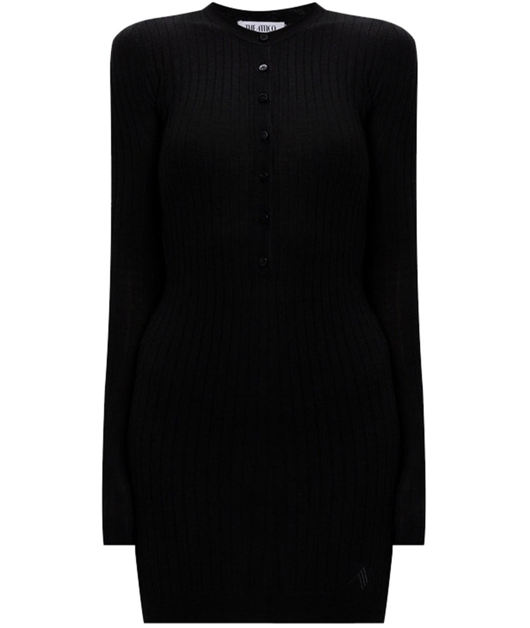 THE ATTICO Черное кашемировое повседневное платье, фото 1