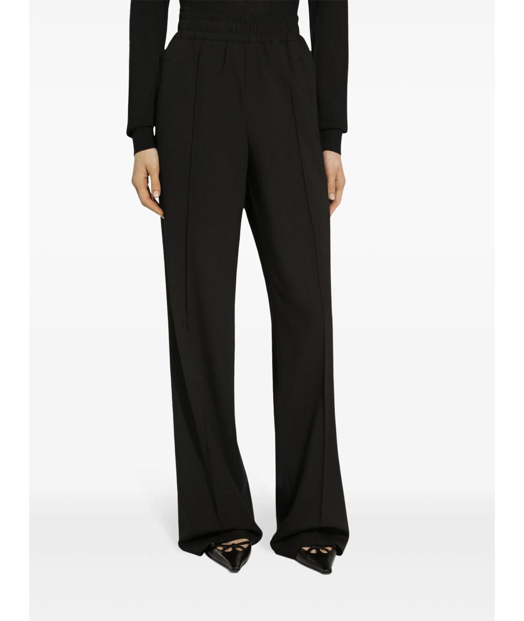 DOLCE&GABBANA Черные шерстяные прямые брюки, фото 5
