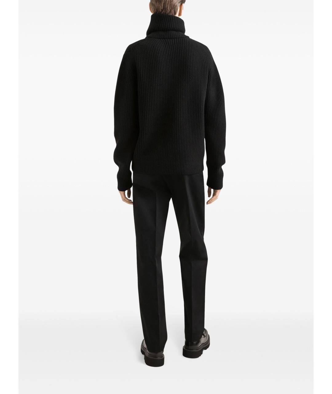 DOLCE&GABBANA Черные хлопковые повседневные брюки, фото 3