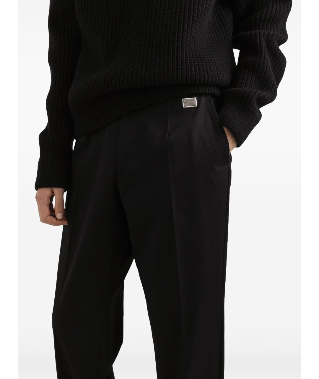 DOLCE&GABBANA Черные хлопковые повседневные брюки, фото 4