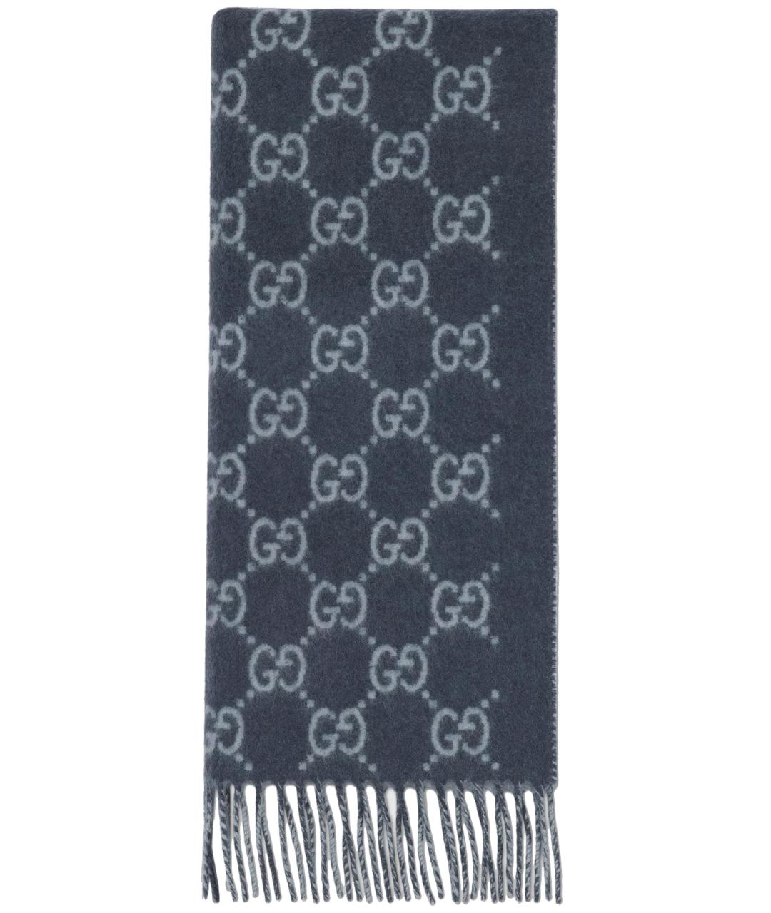GUCCI Синий кашемировый шарф, фото 1