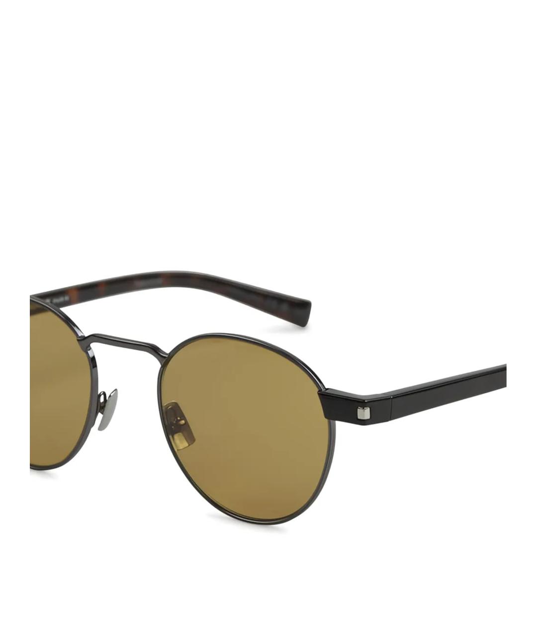 SAINT LAURENT Серые металлические солнцезащитные очки, фото 4