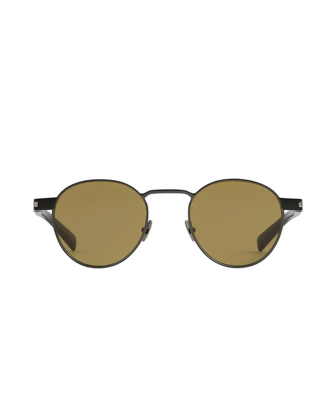 SAINT LAURENT Серые металлические солнцезащитные очки, фото 1