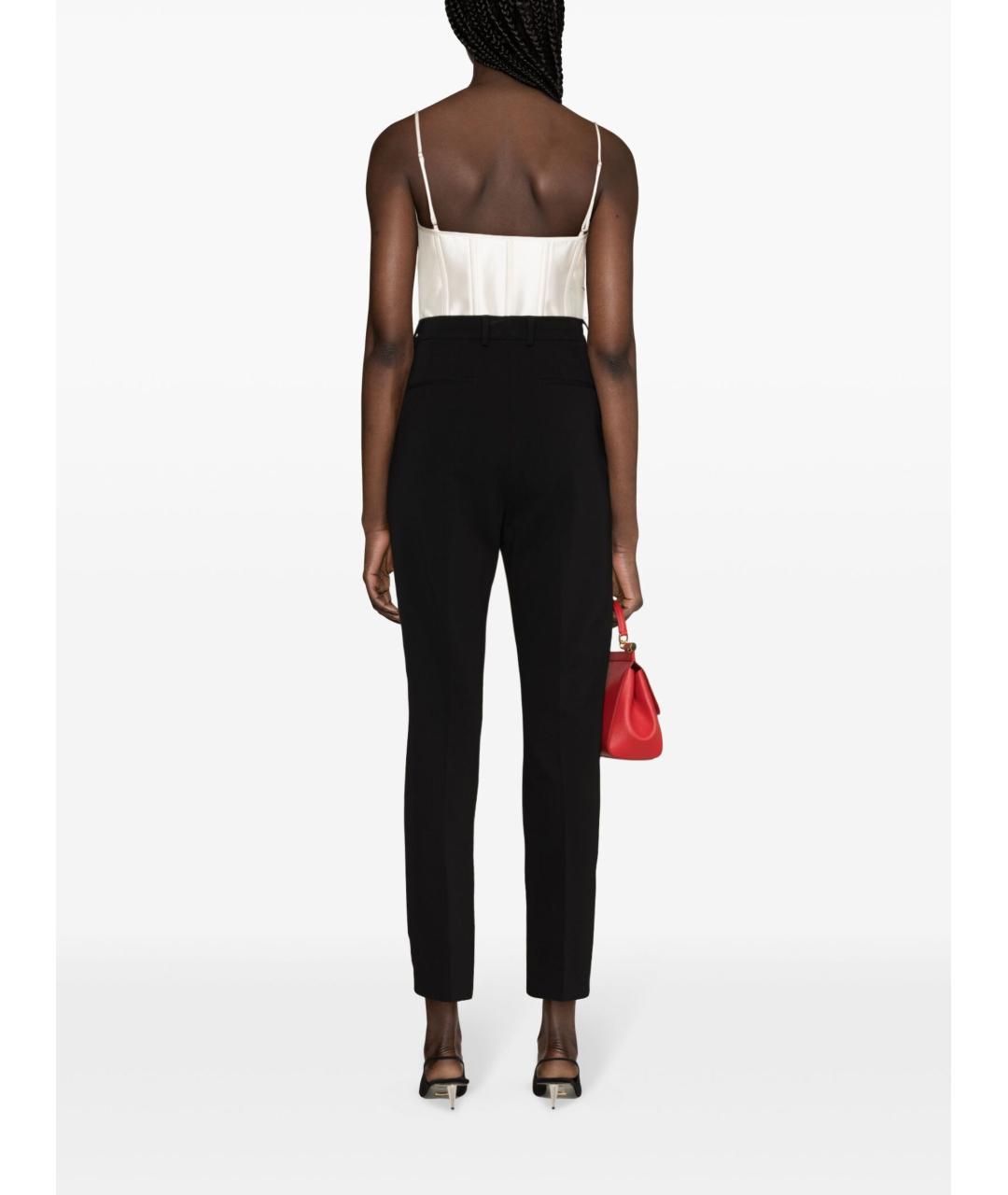 DOLCE&GABBANA Черные вискозные прямые брюки, фото 4