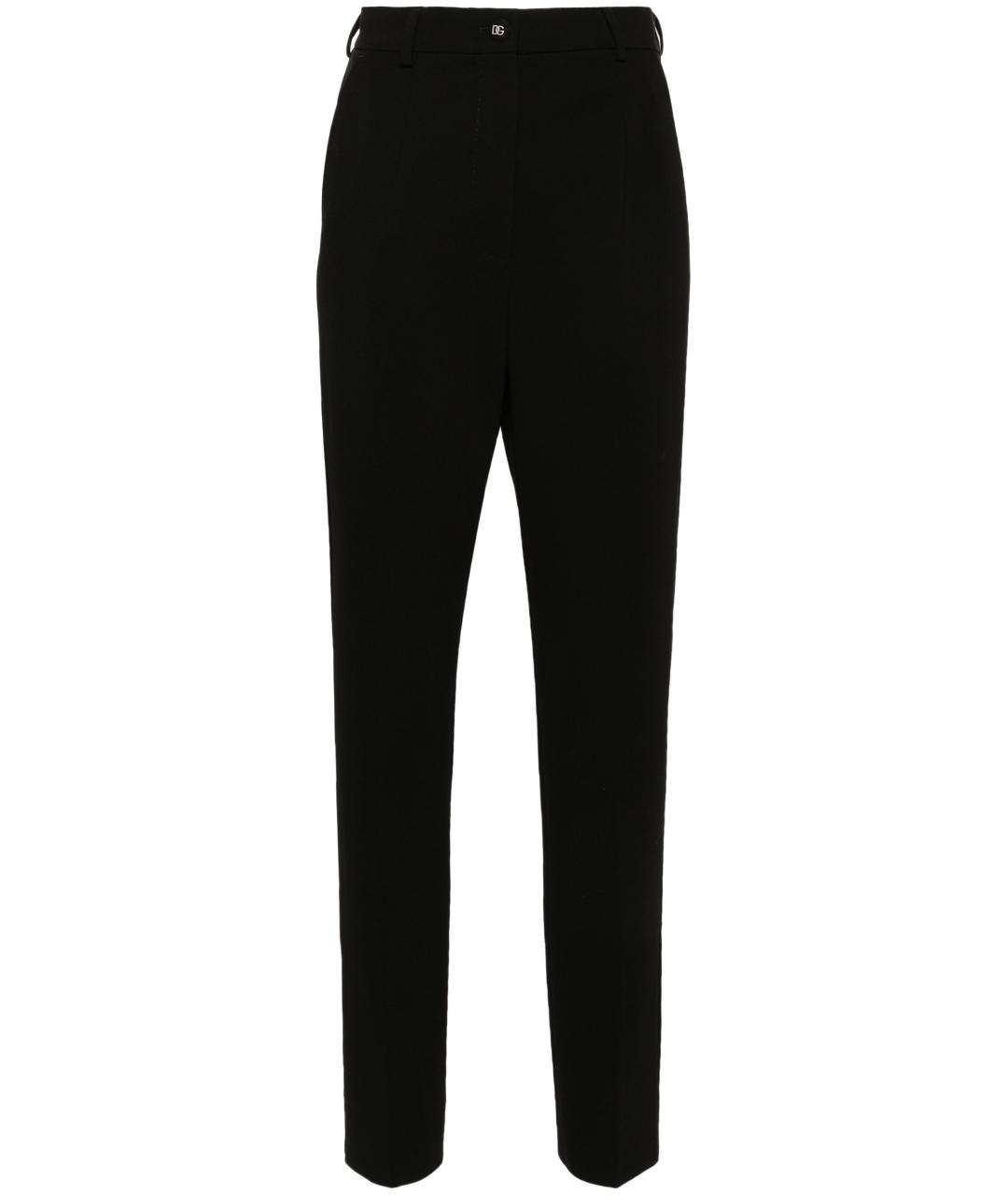DOLCE&GABBANA Черные вискозные прямые брюки, фото 1