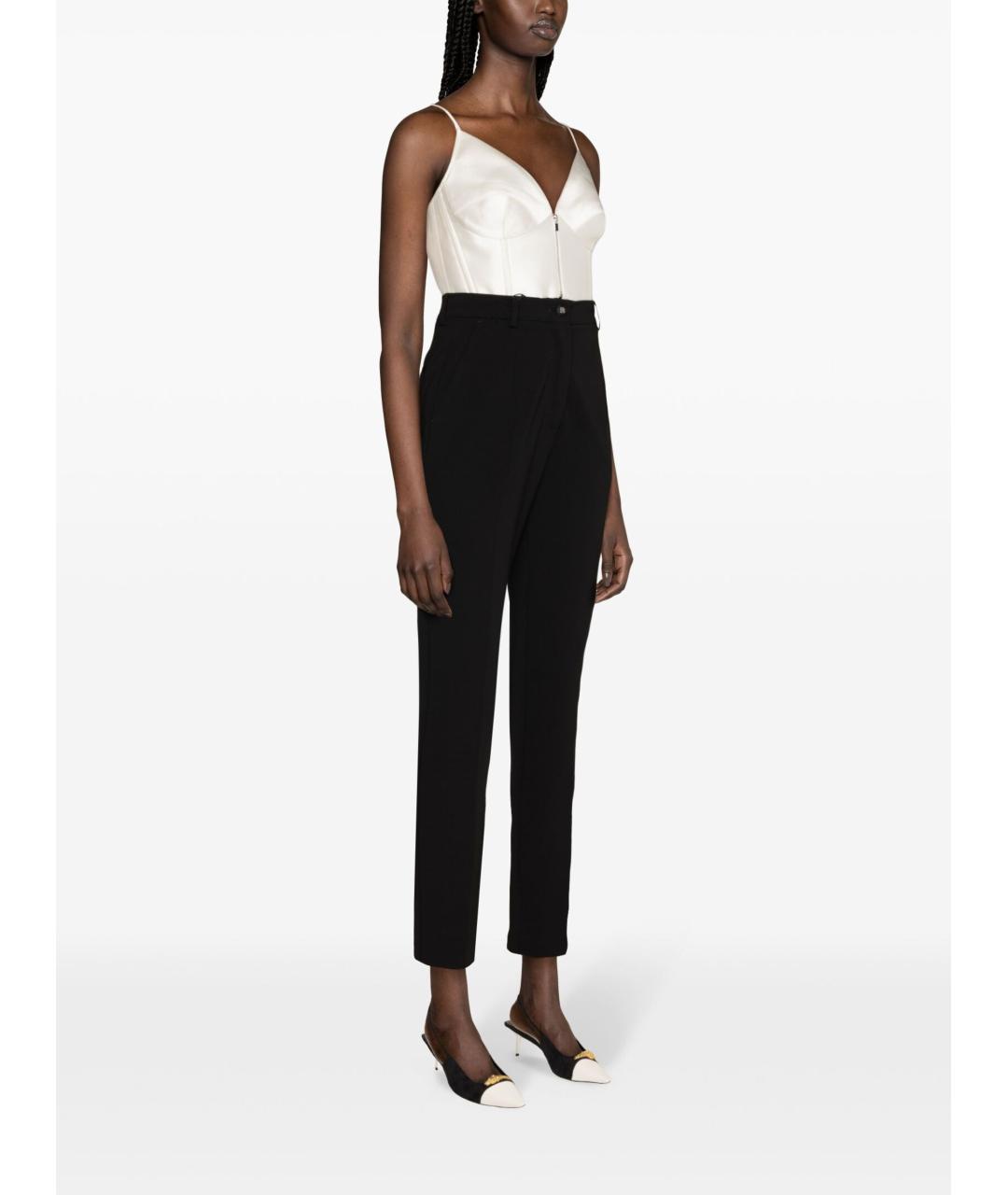 DOLCE&GABBANA Черные вискозные прямые брюки, фото 3