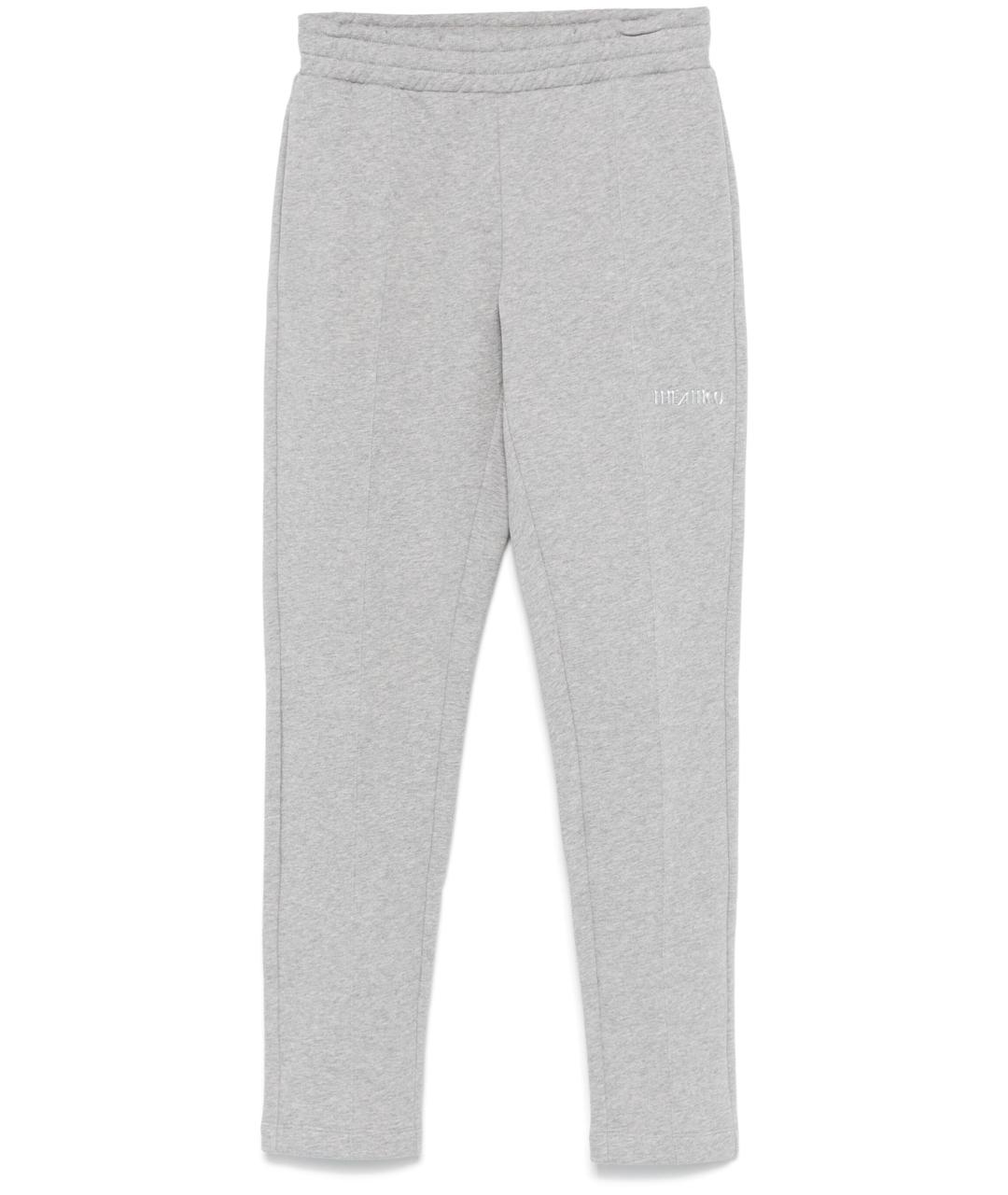 THE ATTICO Серые хлопковые прямые брюки, фото 1