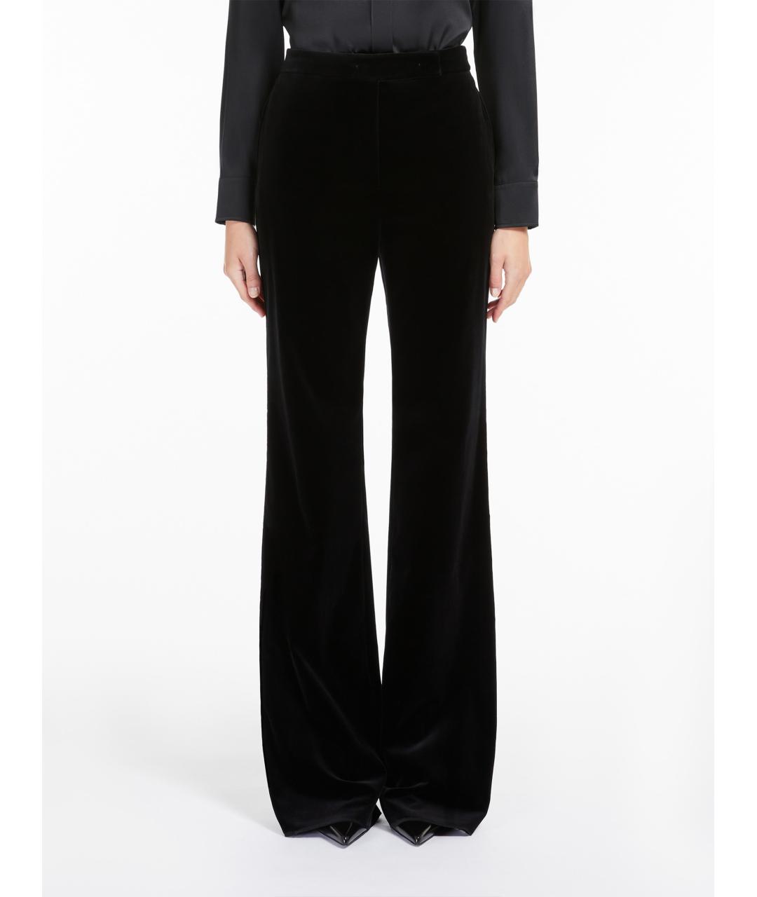 MAX MARA STUDIO Черные шерстяные прямые брюки, фото 2