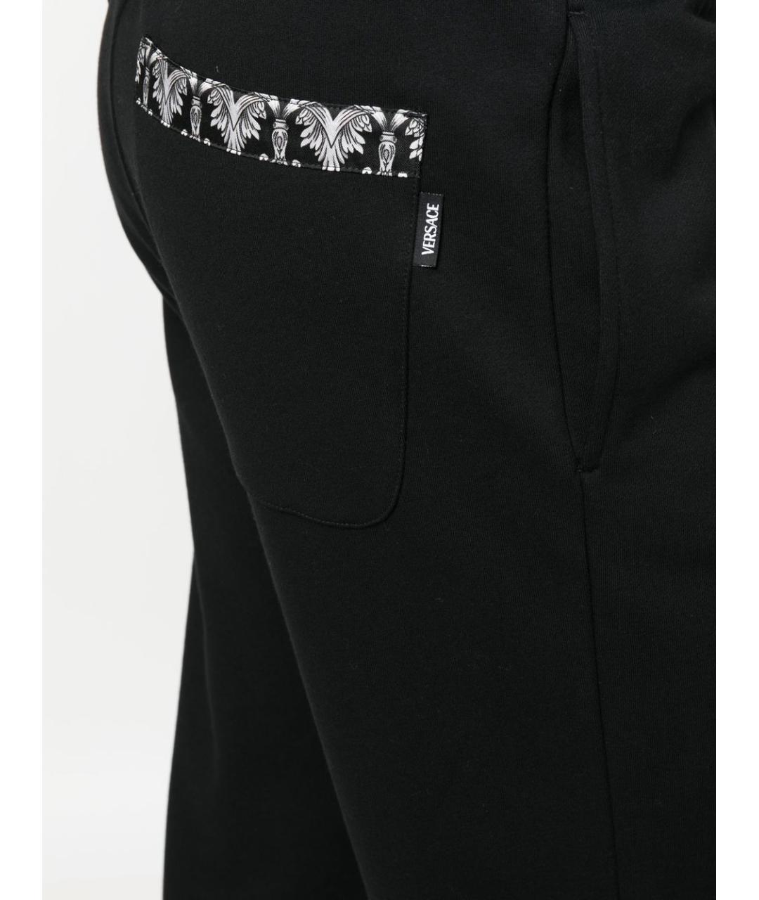 VERSACE Черные хлопковые повседневные брюки, фото 2