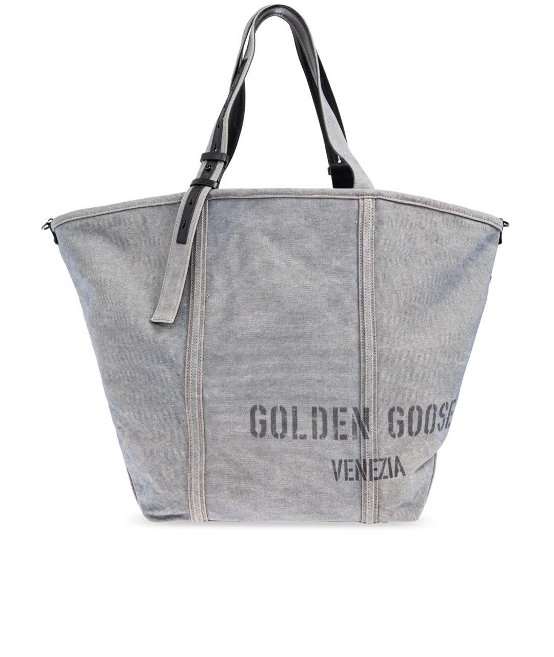 GOLDEN GOOSE DELUXE BRAND Серая тканевая сумка тоут, фото 1