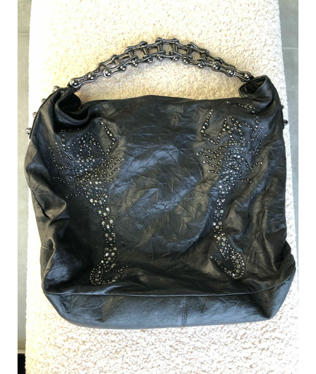 THOMAS WYLDE Черная кожаная сумка тоут, фото 5