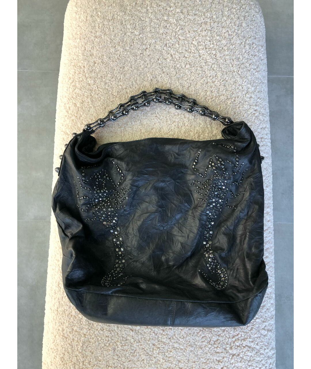 THOMAS WYLDE Черная кожаная сумка тоут, фото 4