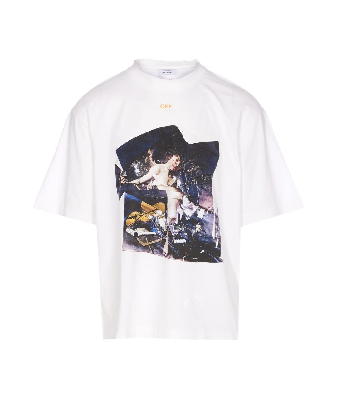 OFF-WHITE Белая хлопковая футболка, фото 1