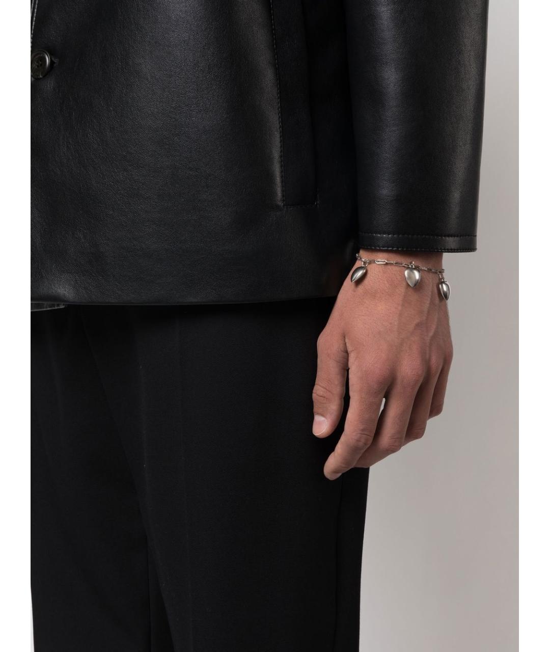 SAINT LAURENT Серый латунный браслет, фото 3