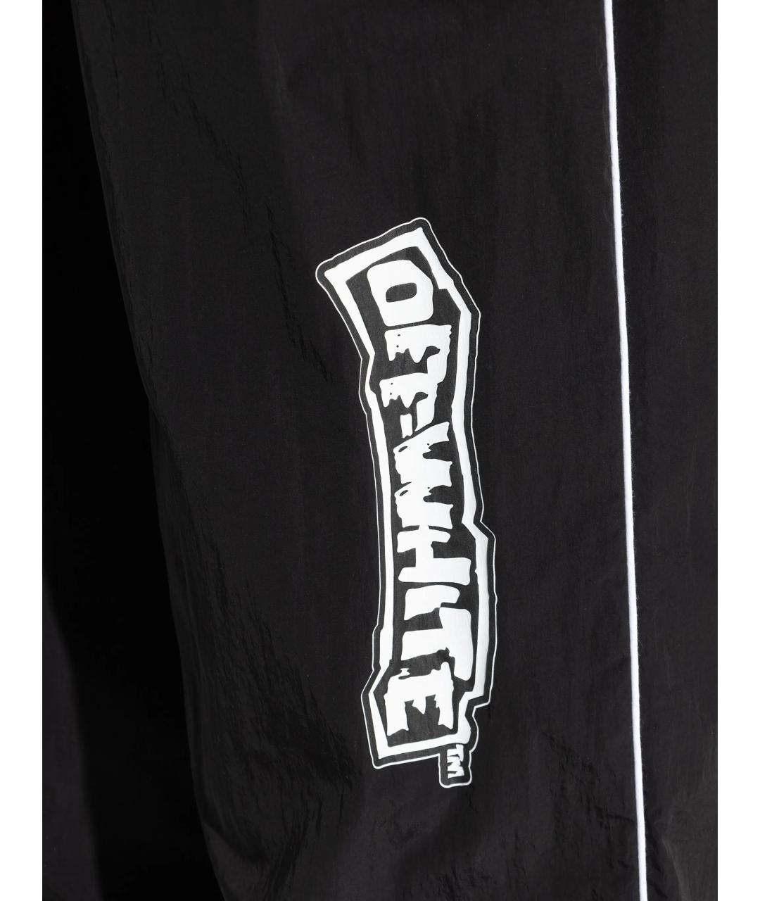 OFF-WHITE Черные полиамидовые повседневные брюки, фото 5