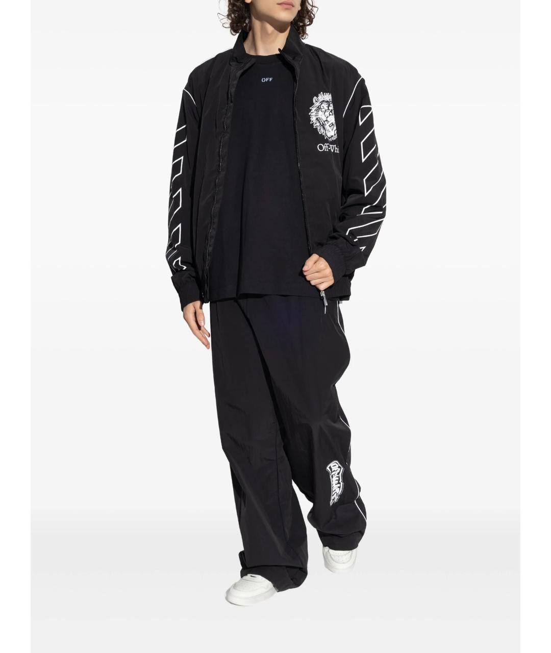 OFF-WHITE Черные полиамидовые повседневные брюки, фото 2