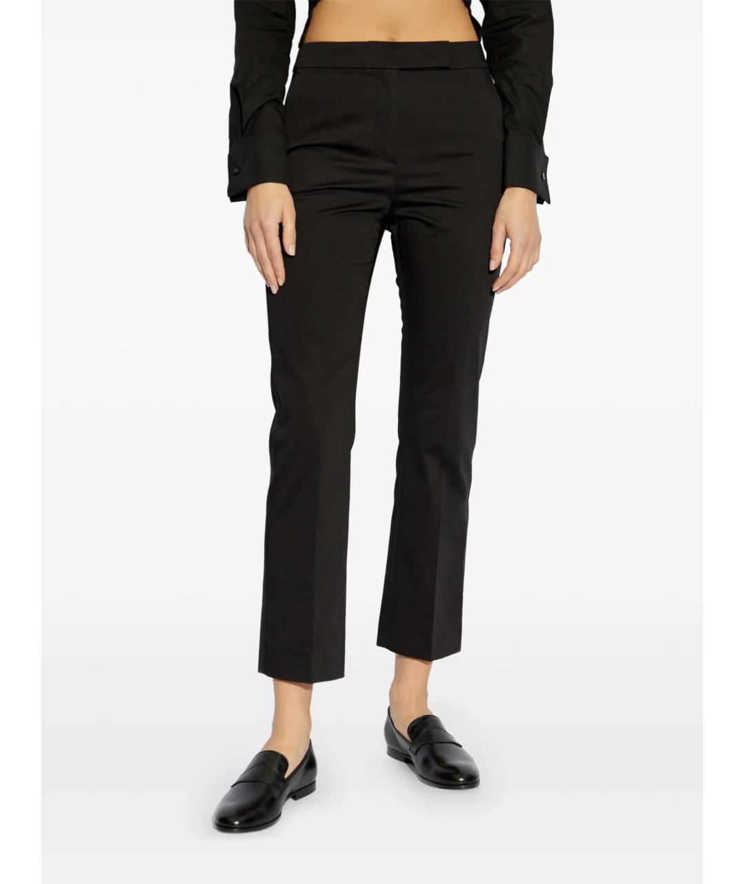 MAX MARA Черные шелковые прямые брюки, фото 3