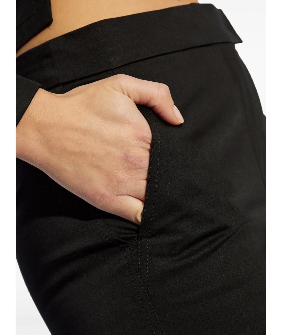 MAX MARA Черные шелковые прямые брюки, фото 5